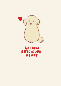 simple heart golden retriever beige.