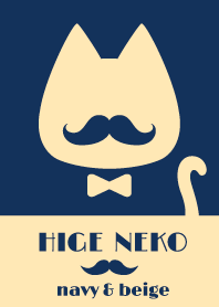 HIGE NEKO navy & beige