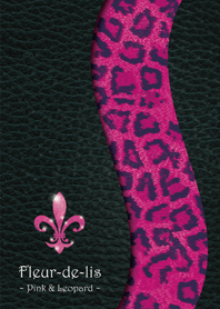 百合の紋章とヒョウ柄 -Pink-
