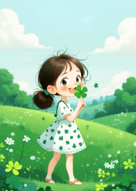 Cute Girl and a Clover V.57