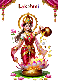 Goddess Lakshmi receives wealth,
