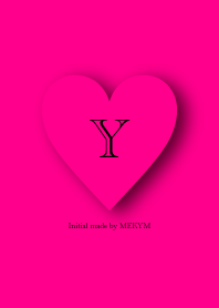 Heart Initial Vivid Pink -Y-