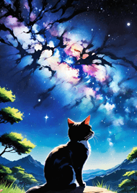 Night Moon Star Cat 24E735