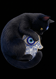 Hamza hand amulet: Black cat 2