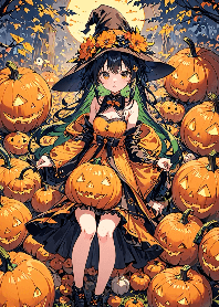 Pumpkin Witch - Orange Night (Blue)