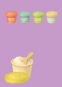 Summer ice cream on light purple