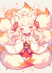 Scarlet flame nine-tailed fox girl