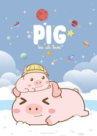 เจ้าหมูน้อย ริมทะเล สีฟ้า