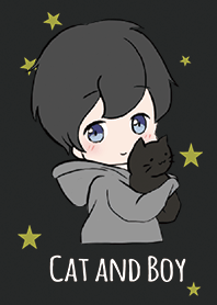 Black & Yellow / Cat and boy