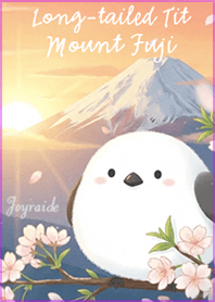 Long-tailed tit and Mount Fuji spring1_1