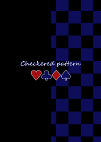 Checkered pattern -Navy blue-