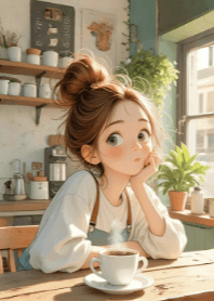 เด็กสาวน่ารักกับกาแฟแก้วหนึ่ง V.21
