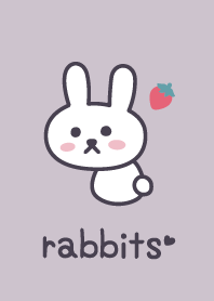 ふりむくうさぎ＊パープル＊いちご
