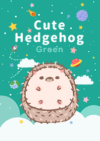 misty cat-Cute Hedgehog Galaxy green2