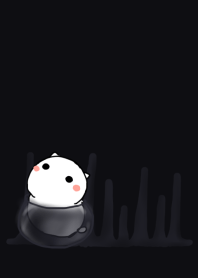 cat and bottle . black