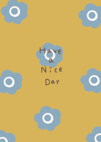 Nordic flowers in mustard yellow blue.