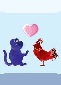 ekst blue(サル)love red(チキン))