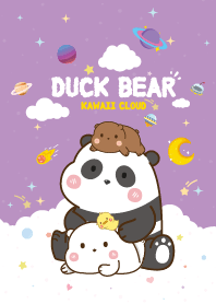 น้องหมี&น้องเป็ด สายไหม สีม่วงอ่อน