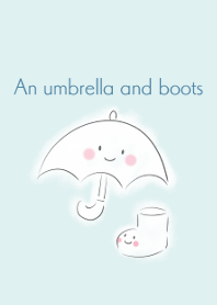 An umbrella and boots -rainy day-