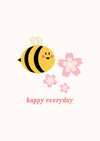 可愛蜜蜂與櫻花