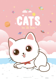 แมวเหมียว ริมทะเล สีชมพู