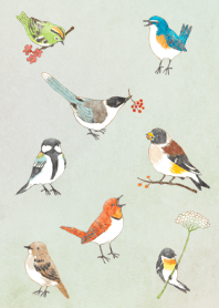 Bird (watercolor style) blue