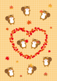 Autumn leaves and squirrel theme
