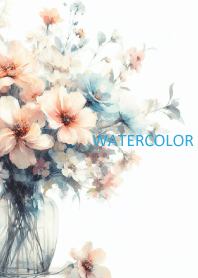 WATERCOLOR-PINK BLUE FLOWER 73