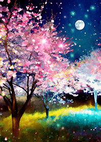 Beautiful night cherry blossoms#261
