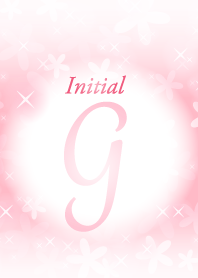 【G】イニシャル❤️お花-ピンク-