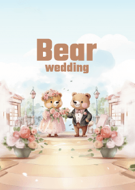 cute bear couple: wedding party