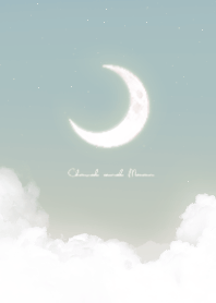 Cloud & Crescent Moon  - Misty Green 01