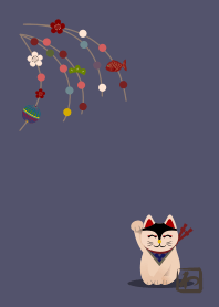 日本傳統圖案04 (幸運貓) + 鳶尾紫 [os]
