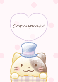 Cat cupcake -pink- dot