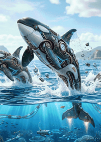 stampAI-Killer whale and girl-LfhEk7