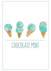 Watercolor painting:Chocolate mint