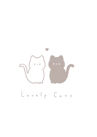 Lovely Cats (line)/ beige line wh