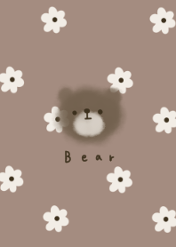 グレージュとお花。くま。