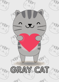 Love Cute Gray Cat Theme