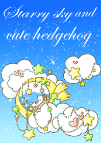 Starry sky and cute hedgehog