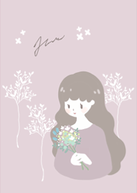 Mini bouquet and girl1.