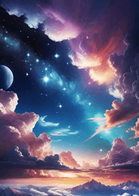 Mountain, Sea, and Moonlit Night 01010a