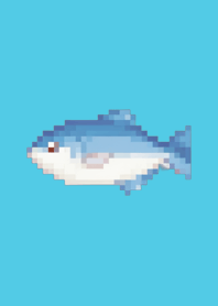 Fish Pixel Art Theme  Blue 03