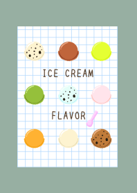 ICE CREAM FLAVOR GRAPH PAPER/DUSTY GREEN