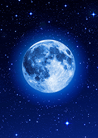 full moon shining blue