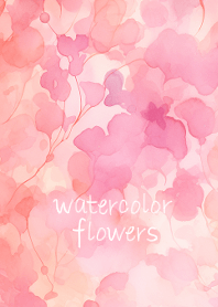 浪漫粉色水彩花