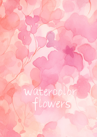 Romantic pink watercolor flowers