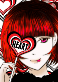 Red heart mark & girls