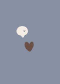 Heart/Simple/Dull blue/Beige