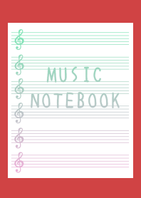 GRADIENT MUSIC NOTEBOOK-RED-BEIGEj